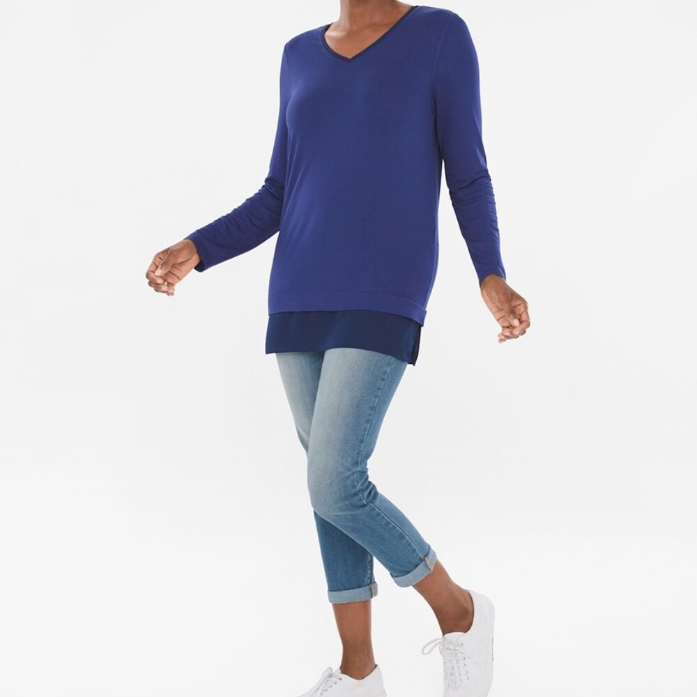 SOFT!! Solid woven-hem tunic